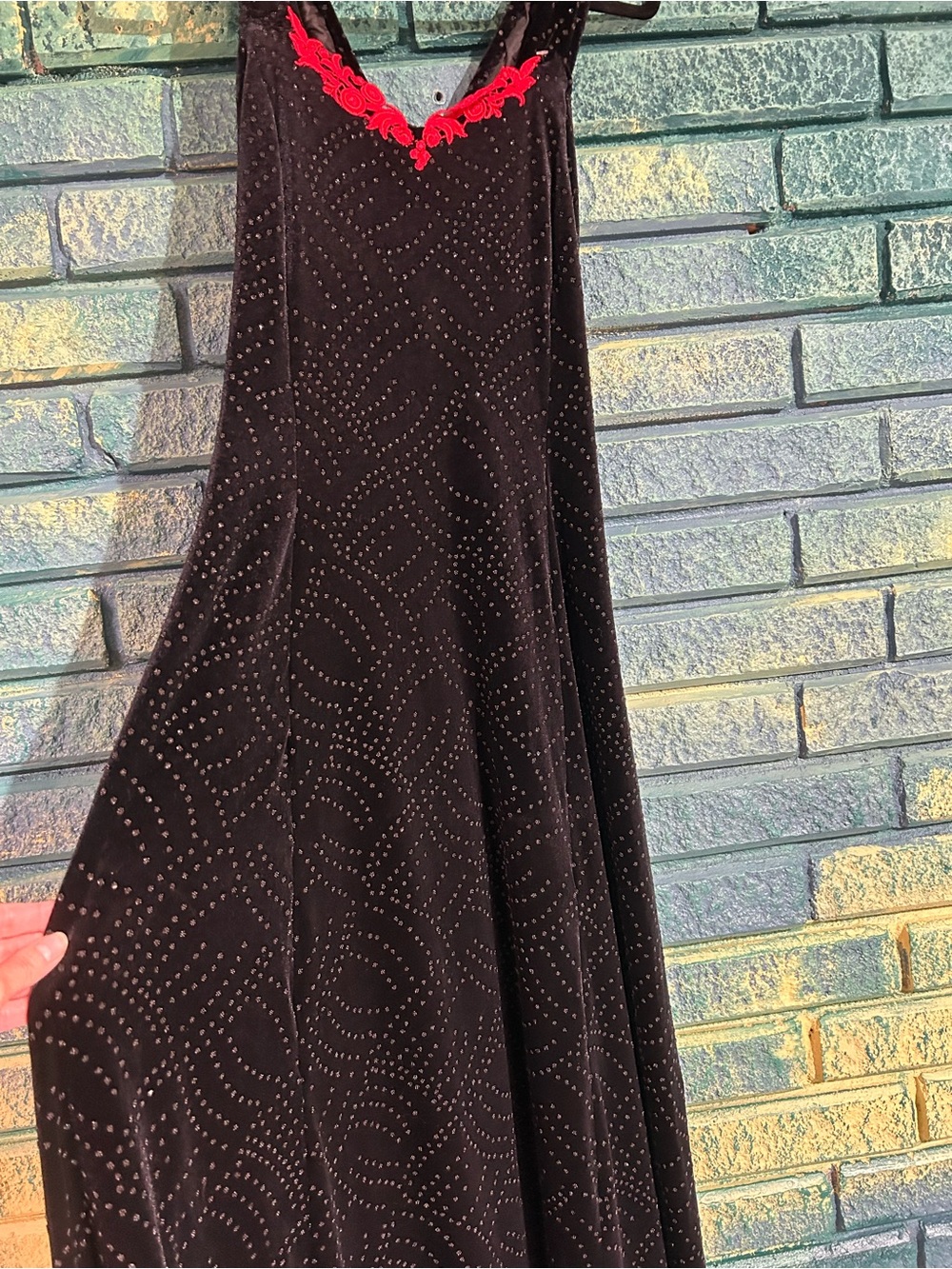 Vintage velvet beaded gothic wedding dress S/M